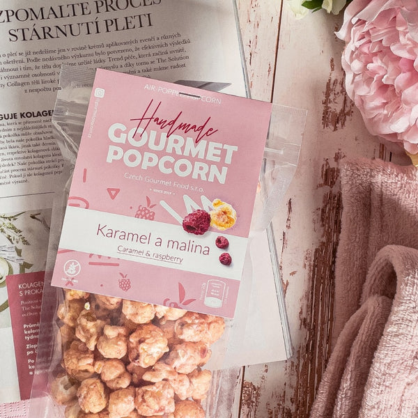 Popcorn - Karamell och hallon